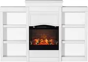 Devanti 2000W Electric Fireplace Fire Heater 3D Flame Indoor Heaters White