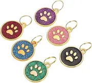 VERDANVERSE 1set Creative Pet Id Tags Hanging Tags for Dogs Cats Pets Zinc Alloy Keychain Charms Custom Engravable Contact Details Durable Lightweight Design 6pcs