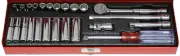 24 Piece 1/4"Drive Metric Socket Set (12 Point) T&E Tools 92725