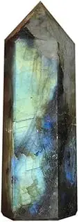 Mellisso Moonstone Crystal Column Natural Labradorite Quartz Obelisk Crystal Column Wand Point Healing Stone Home Decor 5-6cm