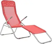 Camping Sunloungers Reclining Patio ChairsFolding Sun Loungers 2 pcs Red