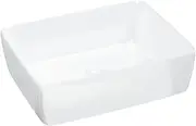 vidaXL Ceramic Wash Basin - Classic Rectangular Shape, High Gloss Finish, Elegant White Colour, Durable and Easy to Clean - Size: 48x37x13cm