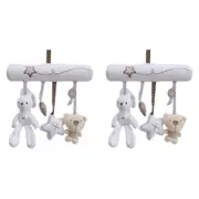 2x LVD Pram Hanger Bunny Bear Kids/Childrens Stuffed Animal/Soft Toy 22x24cm 0+