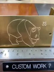 CUTE PANDA BEAR SOLID BRASS ENGRAVING PLATE FOR NEW HERMES FONT TRAY