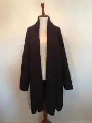 New ANN TAYLOR Shawl Collar Open Front Cardigan Duster Sweater Plum Size:XXL