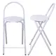 [特價]【頂堅】鋼管高背(木製椅座)折疊椅/吧台椅/高腳椅/餐椅/折合椅-二色素雅白色
