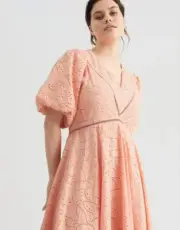 Witchery Broderie Anglaise Dress Orange Sorbet Size 10 BNWT RRP $299 Midi
