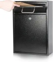 KYODOLED Steel Key Lock Mail Boxes Outdoor, Locking Wall Mount Mailbox X Large