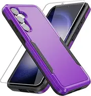 for Galaxy S23 FE Case with HD Screen Protector [Military Grade Drop Tested] Heavy-Duty Tough Rugged Shockproof Protective Case for Samsung S23 FE, Purple
