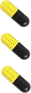KOMBIUDA 3 Pcs Cute Capsule Shape Shoe Deodorizer Yellow Abs Material Home Decor Safe Breathable