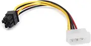 4 Pin Male Molex to 6 Pin Female PCIExpress PCIE Video Card Power Converter Adapter Cables Connector for Video Cards - 18CM