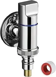 Wall-Mounted Washing Machine Faucet, Quick-Open G1/2,G3/4 Three-Way Angle Valve, Water Stop Triangle Valve for Toilet(Silver G1/2)