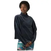 prAna Women's Size Medium Pheonix Pullover Black Velvet Velour Funnel Neck NWT