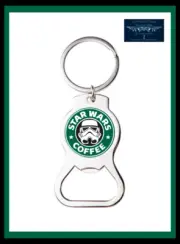 STAR WARS COFFEE STORM TROOPER FUNNY METAL BOTTLE OPENER KEY RING KEYCHAIN