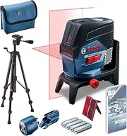 Bosch Professional GCL 2-50 C Cross Line Laser (Red Laser, Indoor Use, with App Function and Holder, BT 150 Tripod, Working Range: up to 20 m, 4X AA Batteries, in Cardboard Box)