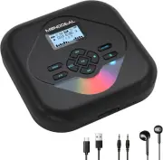 Compact Bluetooth CD Player with LCD Display & Stereo Speakers for Music Sharing