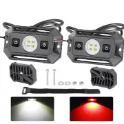 2x RED White Car Interior LED Dome Map Reading Light Roll Bar Cage Mount switch