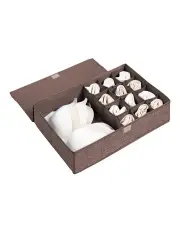[SOGA] Flip Top Underwear Storage Box Wardrobe Partition Organiser in Coffee