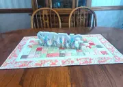 Strawberries & Rhubarb Handmade Table Runner Quilt