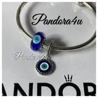 NEW Pandora SET Of 2 Evil Eye Dangle and Murano Glass Charms New Tags Gift Bx