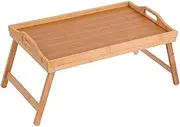Generic Foldable Bed Tray Table with Handles for Serving Food and Laptop Use Versatile Storage for Dormitory and Living Room Sturdy Design for Secure Use