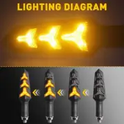 2X Flowing Turn LED Signals Blinker Light For Ninja Kawasaki 250R 500R 650 650R