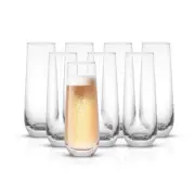 Milo Stemless Champagne Flutes Set of 8 Crystal Glasses. 9.5oz Prosecco Wine ...