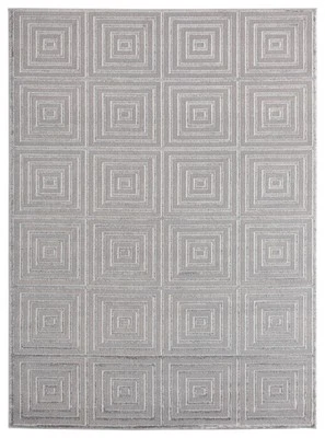 2x7 United Weavers Gray Geometric Cubes Runner 2601 10871 - Aprx 2' 7" x 7' 2"