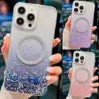 Shockproof Gradient Glitter Magsafe Case For iPhone 16 15 Pro Max 14 13 12 Cover