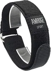 [AMHUGE] Hook & Loop Nylon Sport Watch Band-Waterproof Outdoor Watch Strap for Men or Women-Choice of Color & Width (18mm, 20mm, 22mm)
