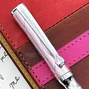 [LACHIEVA LUX] Nice Elegant Crystal Executive Metal Ballpoint Pen with German-made Refills, Luxury High end Writing Instruments for women-Barbie pink