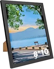 1 Pack 8x10 Picture Frame,Gallery 8x10 Frame Display Picture 8x10,Engineered Wood 8 x 10 Photo Frame with HD Plexiglass,Photo Collage Frame for Wall Hanging and Tabletop Display,Black