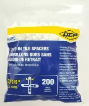 QEP 10332 Pack of 200 3/16" Hard Leave-In Tile Spacers