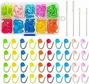 Jindizi Locking Stitch Markers 150 Pcs Colorful Knitting Markers with 4 Pcs Yarn Large Eye Blunt Needles, Locking Stitch Knitting Place Markers Safety Pins Weave Stitch Needle Clip Counter 10 Colors