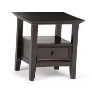 Amherst SOLID WOOD 19 Inch Wide Square Transitional End Table in Hickory