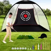 Golf Hitting Practice Nets and Turf Mat Tees for Backyard Driving Gift for Me...
