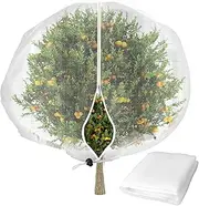 Large Fruits Tree Netting, 8 x 8 FT Garden Insect Netting Plant Cover with Zipper and Drawstring Transparent Bird Plant Barrier Flower Fruits Mesh Screen for Preventing Deer Squirrel Bug