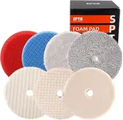 SPTA 6inch (150mm) 5 Pad Mix Color Light Cut and Finish Buffing Polishing Pads Kit Set for RO/DA Car Polisher Pack of 5Pcs-DIY Quality