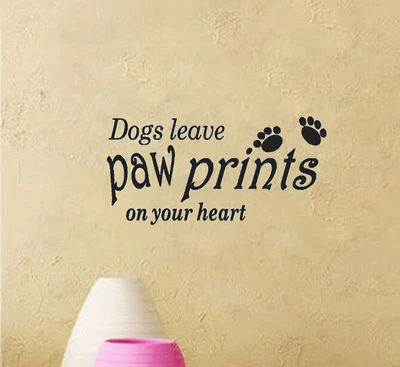 Wall Stickers dogs leave paw prints on your vinyl decal decor Nursery removable