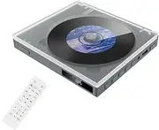 Portable Bluetooth CD Player with Remote Control, Support U Disk/USB/FM Radio/Repeater/Plug in Earphone for Home, Car Travel,White