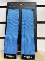 PURE CYCLES PRO FOOTSTRAPS FIXIE FIXED GEAR PEDAL TOE STRAP BLUE ROAD