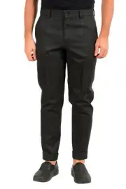 Hugo Boss Men's "Perin1" Gray 100% Wool Flat Front Pants