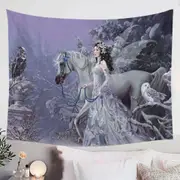 Fantasy Horse Owls and the Winter Wings Fairy Tapestry