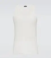 [Tom Ford] Tom Ford Ribbed-knit jersey tank top AU 96 white