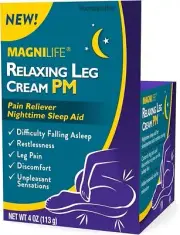 Magnilife Relaxing Leg Cream PR Nighttime Sleep Aid Non Greasy 4 oz
