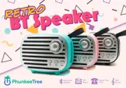 Phunkee Tree Retro Bluetooth Speaker Travel Rechargeable with FM Radio
