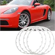 Rim Protector 4PCS Wheel Rims Decor Strip, 16-20 '' Car Wheel Edge Trim Protection Ring, Fits for All Models G20240113(Color:Red,Size:17in)(White,16in)