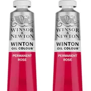 2x Winsor & Newton 200ml Winton Oil Colour Paint Artist/Craft Permanent Rose