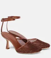 [Christopher Esber] Christopher Esber Minette crystal-embellished mesh pumps UK 5 brown