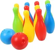 Anneome Mini Bowling Toy Set Boys and Girls Bowling Game 2 Plastic Balls Pins Safe for Toddlers Develop Skills for Family Fun